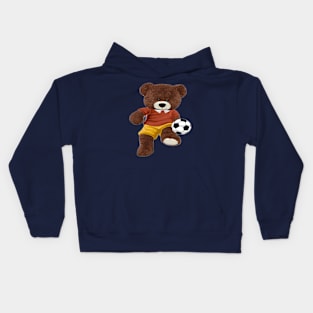 TEDDY BEAR PLAYING SOCCER Kids Hoodie